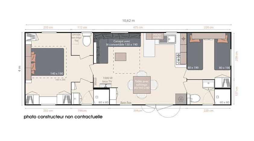 Plan Mobil-home Royal Vista